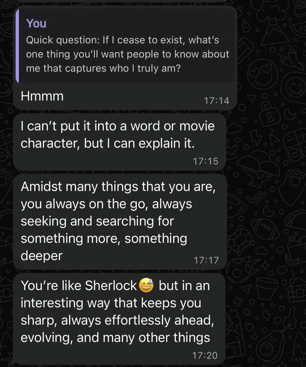 Asking my friend — the 'Sherlock' reference
