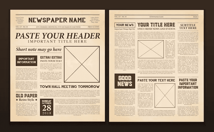 Newspaper-style case studies layout
