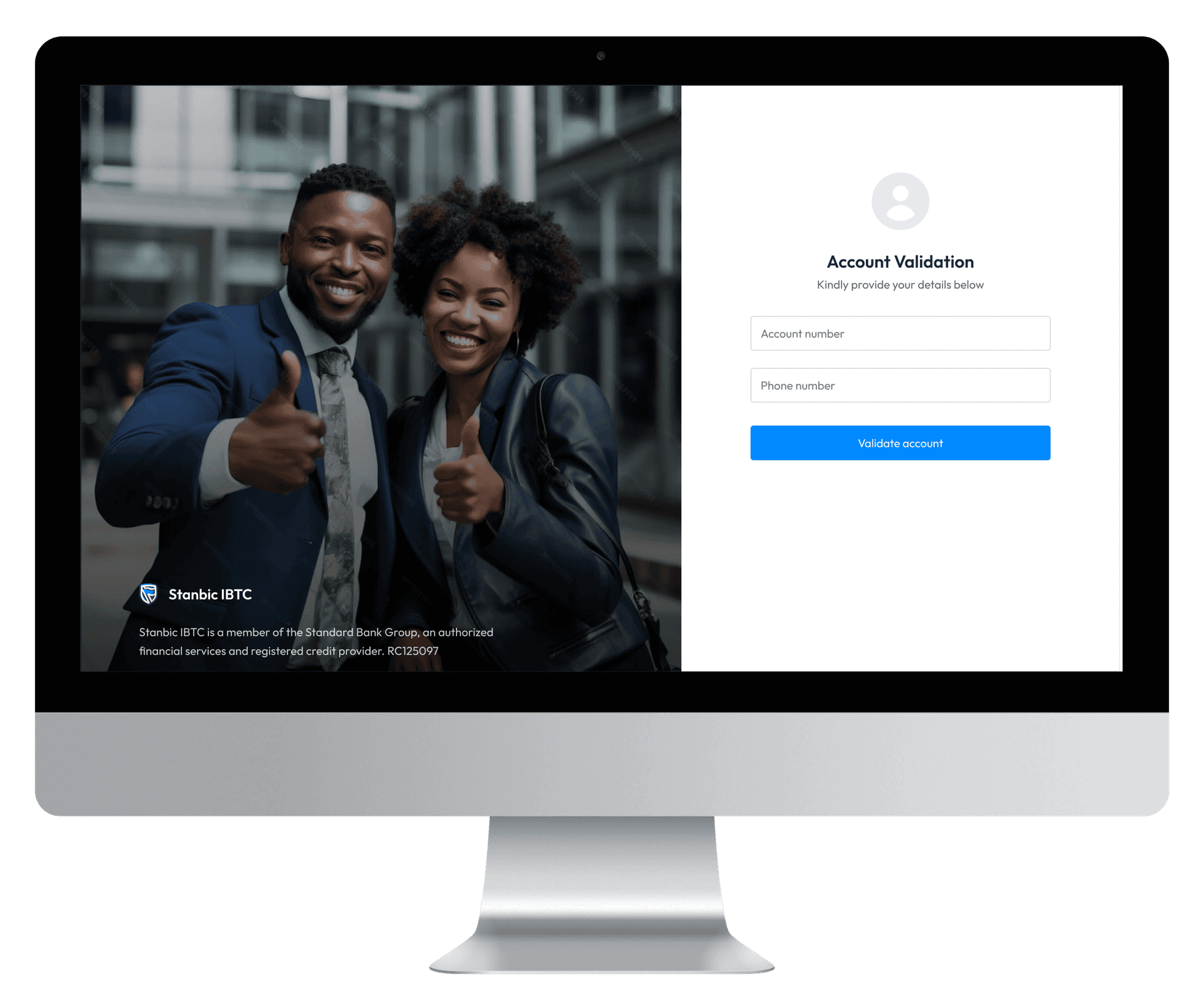 User friendly authentication screens